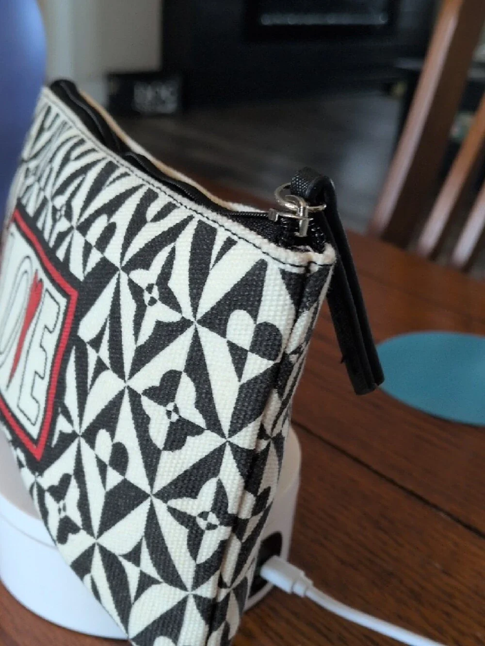 Brighton LOVE Zip Pouch with Black & White Pattern